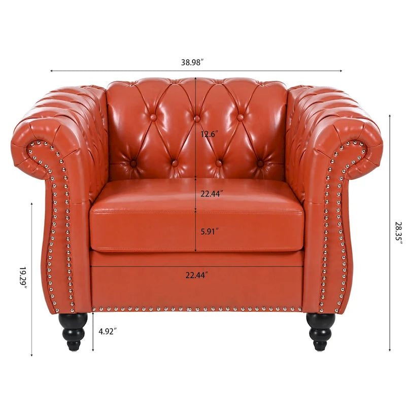 Christopher Knight Home- Winston PU Leather Chesterfield Club Chair