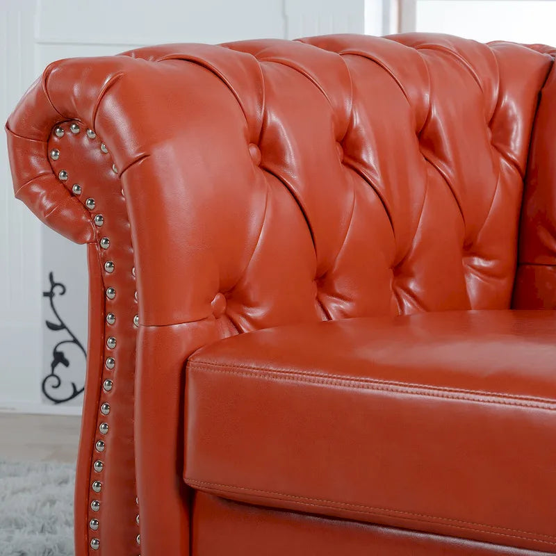 Christopher Knight Home- Winston PU Leather Chesterfield Club Chair
