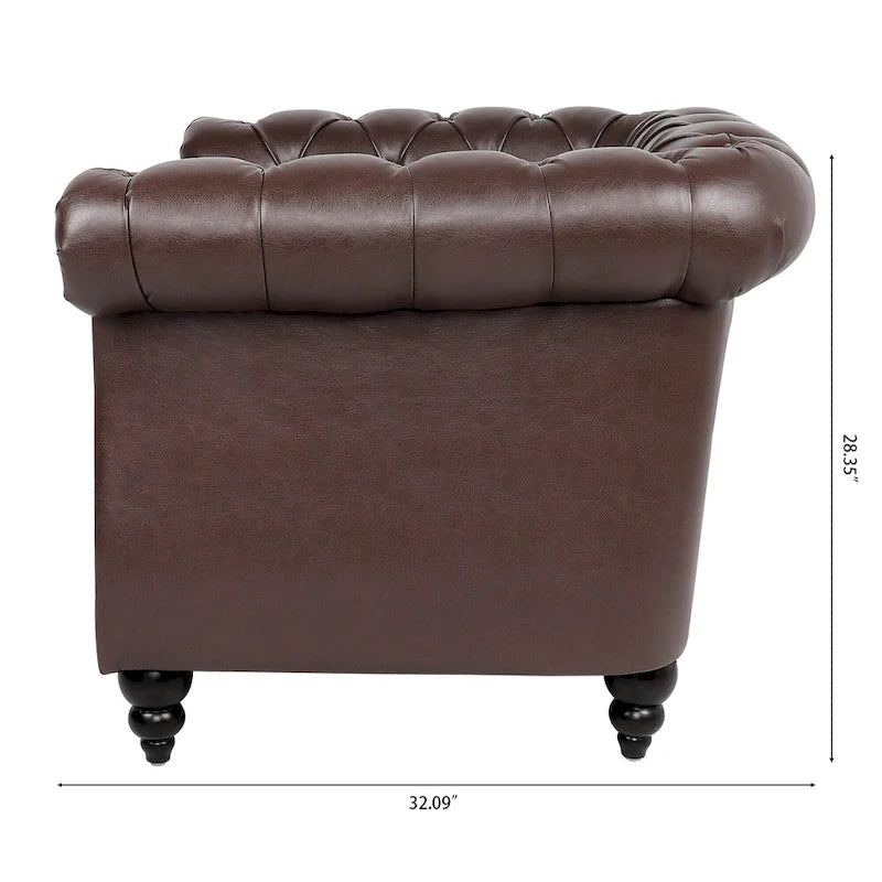 Christopher Knight Home- Winston PU Leather Chesterfield Club Chair