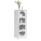 Bathroom Floor Cabinet with 4 Drawers, Small Wooden Storage Cabinet