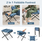 Gymax Lazy Sofa Chair Accent Leisure Armchair with Folding Footrest &