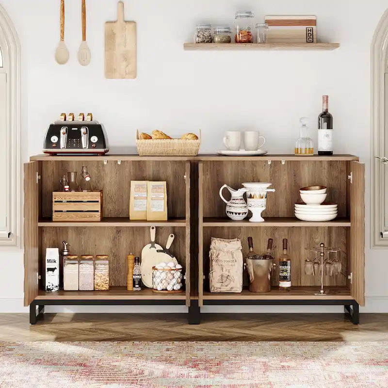 57.5 Inches Farmhouse Sideboard Buffet Cabinet with Doors for Kitchen