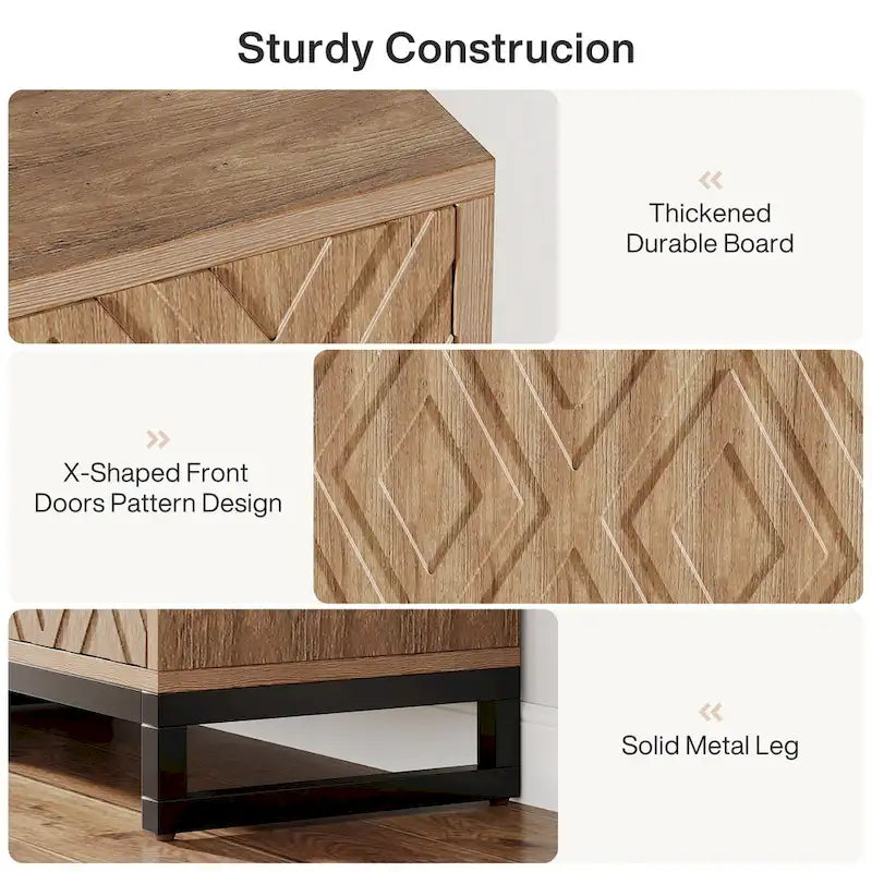 57.5 Inches Farmhouse Sideboard Buffet Cabinet with Doors for Kitchen