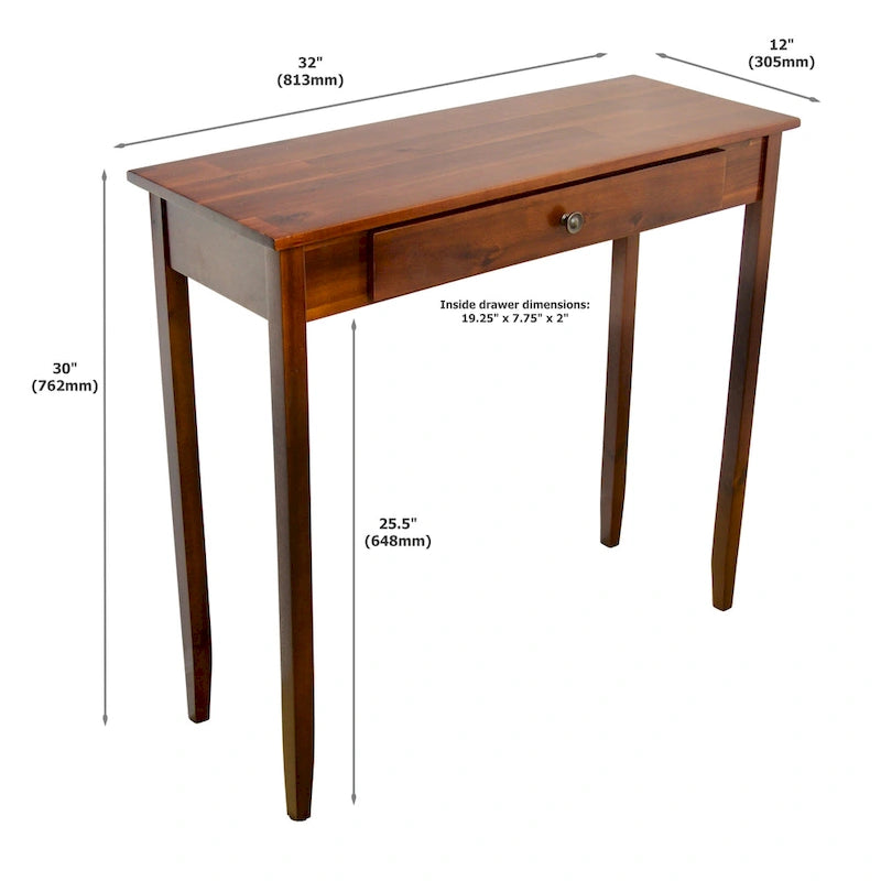 Porch & Den Holly Hill Solid Acacia 1-drawer Console Table