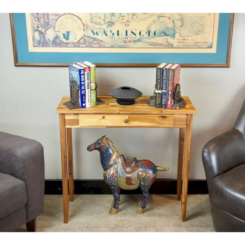 Porch & Den Holly Hill Solid Acacia 1-drawer Console Table