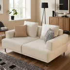 Beige Deep Seat Sofa with High Legs – 1 to 4 Seater
