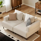 Beige Deep Seat Sofa with High Legs – 1 to 4 Seater