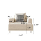 Beige Deep Seat Sofa with High Legs – 1 to 4 Seater
