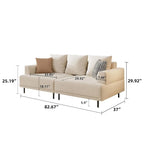 Beige Deep Seat Sofa with High Legs – 1 to 4 Seater