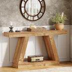 55 Inches Farmhouse Wood Console Sofa Table with Storage - 11.81 D x 55.12 W x 31.5 H