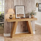 55 Inches Farmhouse Wood Console Sofa Table with Storage - 11.81 D x 55.12 W x 31.5 H