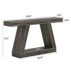 55 Inches Farmhouse Wood Console Sofa Table with Storage - 11.81 D x 55.12 W x 31.5 H