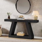 55 Inches Farmhouse Wood Console Sofa Table with Storage - 11.81 D x 55.12 W x 31.5 H
