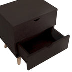 DH BASIC Mid-Century Modern Cappuccino 2-Drawer Nightstand by Denhour