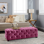 Piper Glam Tufted Velvet Ottoman Bench by Christopher Knight Home