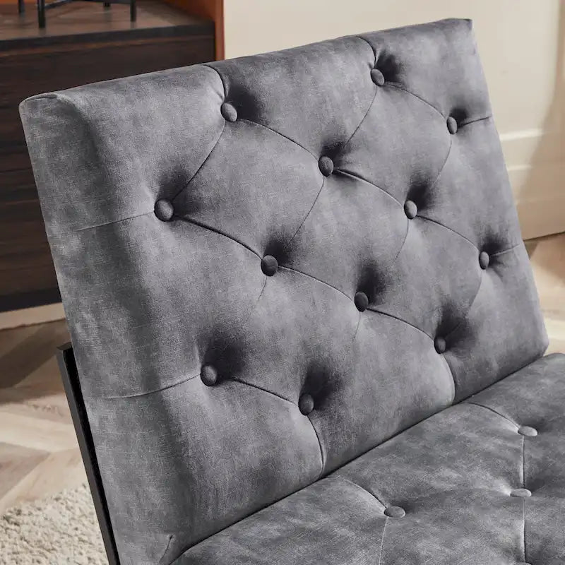 Corvus Savannah Tufted Velvet Upholstered Lounge Accent Chair