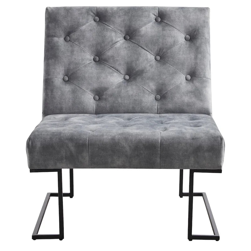 Corvus Savannah Tufted Velvet Upholstered Lounge Accent Chair