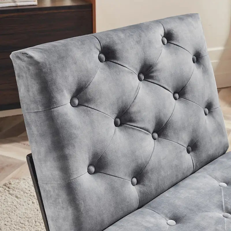 Corvus Savannah Tufted Velvet Upholstered Lounge Accent Chair