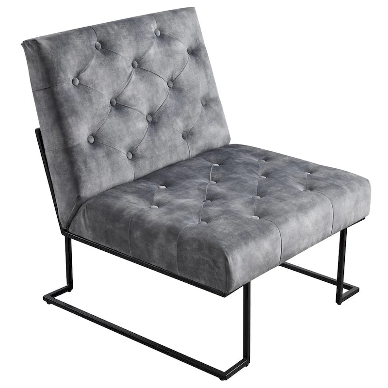Corvus Savannah Tufted Velvet Upholstered Lounge Accent Chair