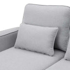 Merax 104 4-Seater Modern Linen Fabric Sofa with Armrest Pockets and 4 Pillows,Minimalist Style Couch