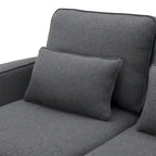Merax 104 4-Seater Modern Linen Fabric Sofa with Armrest Pockets and 4 Pillows,Minimalist Style Couch
