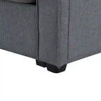 Merax 104 4-Seater Modern Linen Fabric Sofa with Armrest Pockets and 4 Pillows,Minimalist Style Couch