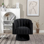 SEYNAR Modern Glam Velvet Upholstered Round Swivel Accent Arm Barrel Chair for Living Room