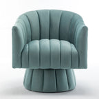 SEYNAR Modern Glam Velvet Upholstered Round Swivel Accent Arm Barrel Chair for Living Room