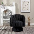 SEYNAR Modern Glam Velvet Upholstered Round Swivel Accent Arm Barrel Chair for Living Room