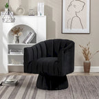 SEYNAR Modern Glam Velvet Upholstered Round Swivel Accent Arm Barrel Chair for Living Room