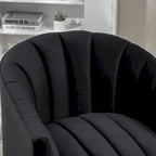 SEYNAR Modern Glam Velvet Upholstered Round Swivel Accent Arm Barrel Chair for Living Room
