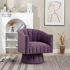 SEYNAR Modern Glam Velvet Upholstered Round Swivel Accent Arm Barrel Chair for Living Room