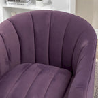 SEYNAR Modern Glam Velvet Upholstered Round Swivel Accent Arm Barrel Chair for Living Room