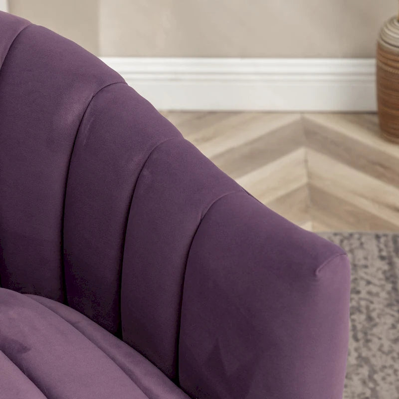 SEYNAR Modern Glam Velvet Upholstered Round Swivel Accent Arm Barrel Chair for Living Room