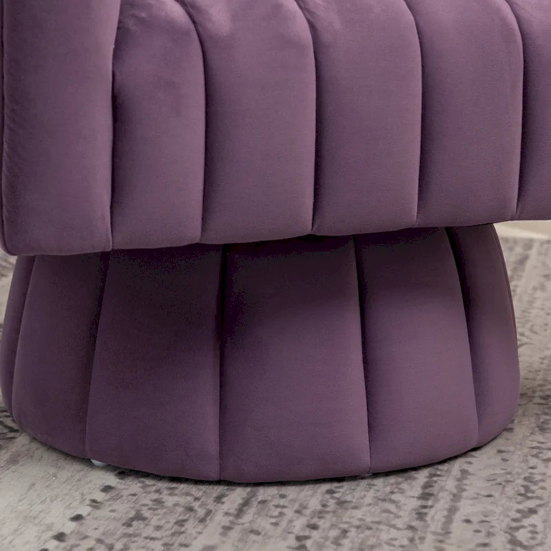 SEYNAR Modern Glam Velvet Upholstered Round Swivel Accent Arm Barrel Chair for Living Room