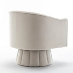SEYNAR Modern Glam Velvet Upholstered Round Swivel Accent Arm Barrel Chair for Living Room