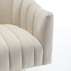 SEYNAR Modern Glam Velvet Upholstered Round Swivel Accent Arm Barrel Chair for Living Room