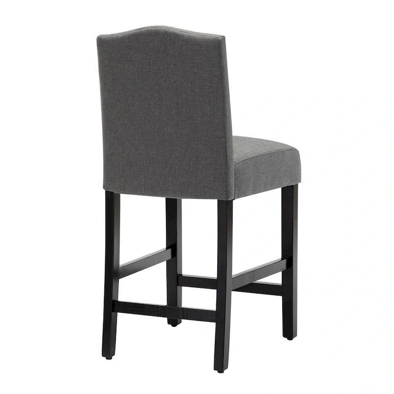 24 Inches Fabric Upholstered Nailhead Trim Counter Height Bar stools with Back Set of 2