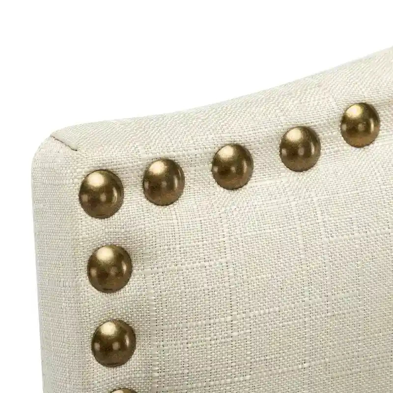 24 Inches Fabric Upholstered Nailhead Trim Counter Height Bar stools with Back Set of 2