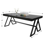 46 Tempered Glass Tabletop Metal Wrough Coffee Table Living Room