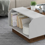 Podd Contemporary White 49-inch 3-Shelf Coffee Table by Furniture of America