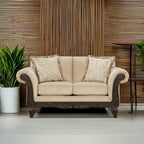 Roundhill Furniture Hernen Carved Wood Frame Loveseat