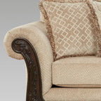 Roundhill Furniture Hernen Carved Wood Frame Loveseat
