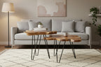 Natural Live-Edge Teak Wood Table With Iron Legs by East at Main
