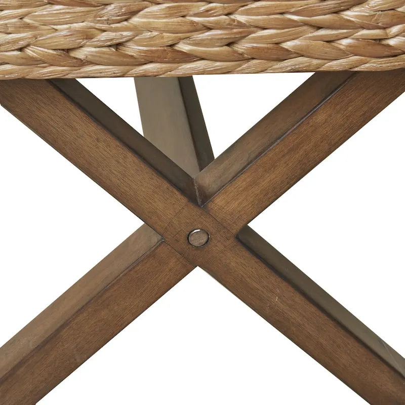 INK+IVY Seadrift Hand-Woven Water Hyacinth Accent Bench