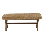 INK+IVY Seadrift Hand-Woven Water Hyacinth Accent Bench
