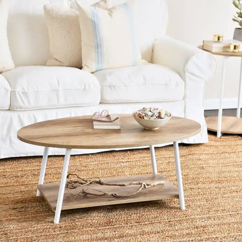 Household Essentials Coffee Table with Storage Shelf