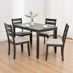 Slat Back Wood Dining Chairs Set of 4