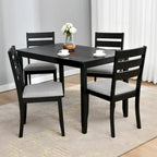 Slat Back Wood Dining Chairs Set of 4