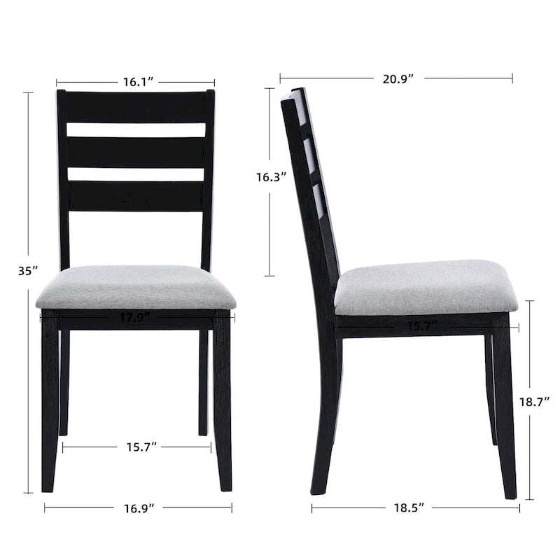 Slat Back Wood Dining Chairs Set of 4